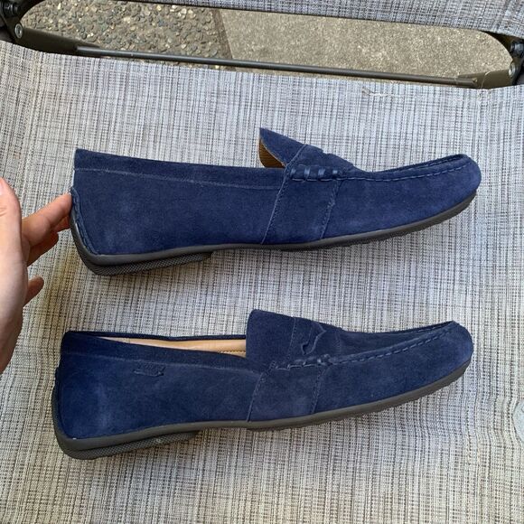 Polo Ralph Lauren Reynold Driver Shoes Navy Blue Suede Penny Loafers Preppy 12D